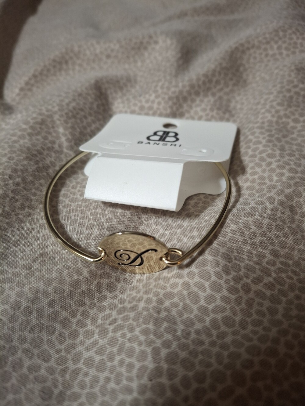 Bansri Gold Tone Initial 'D' Bracelet